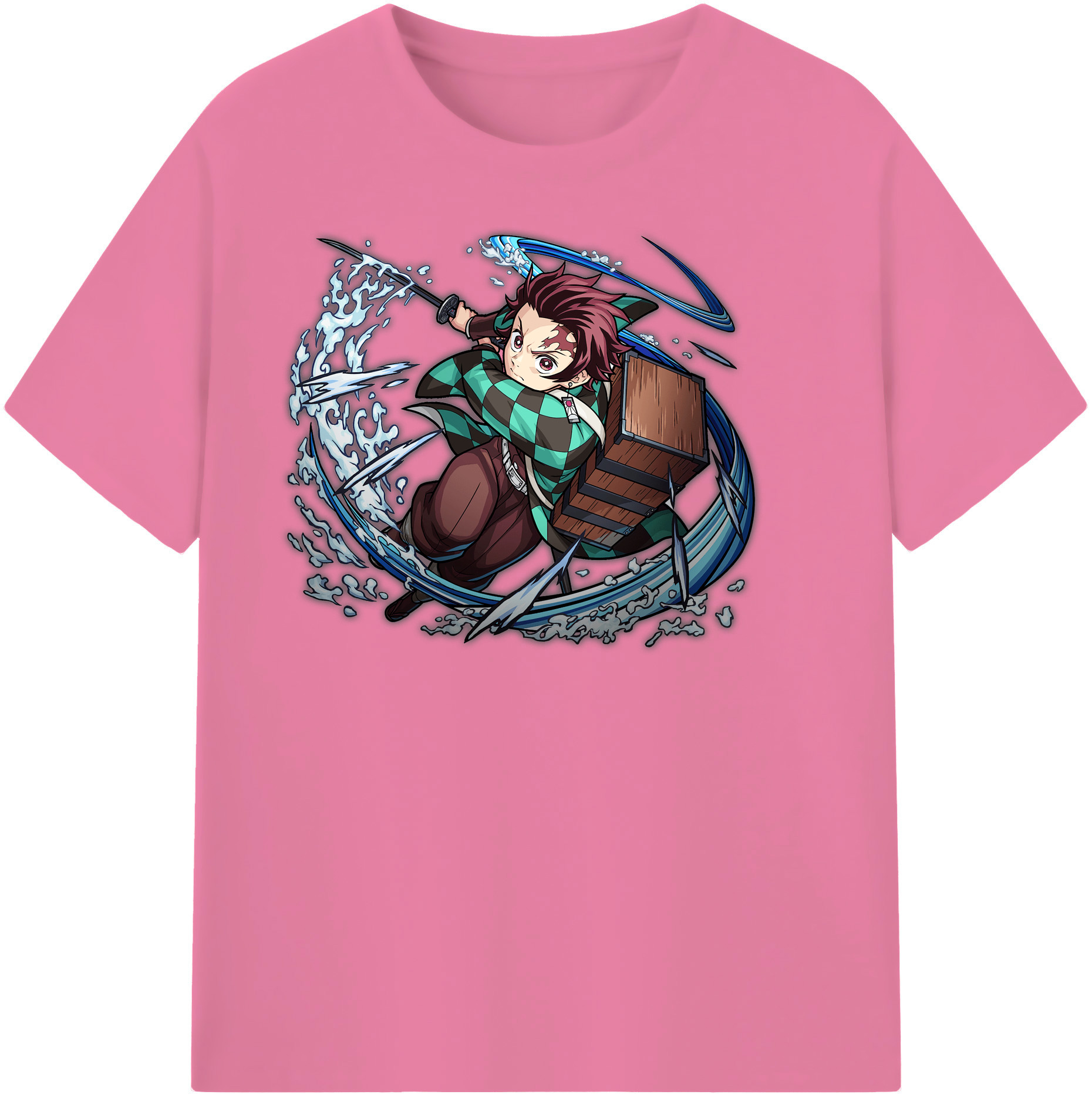 （画像用） 鬼滅の刃 竈門 炭治郎／かまど たんじろう Kamado Tanjirou 綿100％半袖Tシャツ（フロントプリント）
